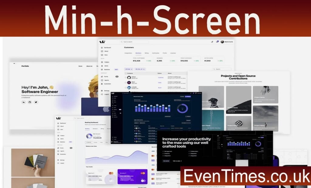 How to Use min-h-screen in Tailwind CSS for Full Height Layouts - Even ...