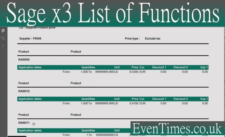 Complete Sage X3 list of Functions: Your Ultimate Guide